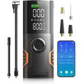Tire Inflator Cordless Portable Air Compressor - Smart APP Control Bike Pump, Air Pump for Car Tires, 10000mAh with Digital Gauge, 150PSI Tire Pump for Car, Motorcycles, Bikes, Balls